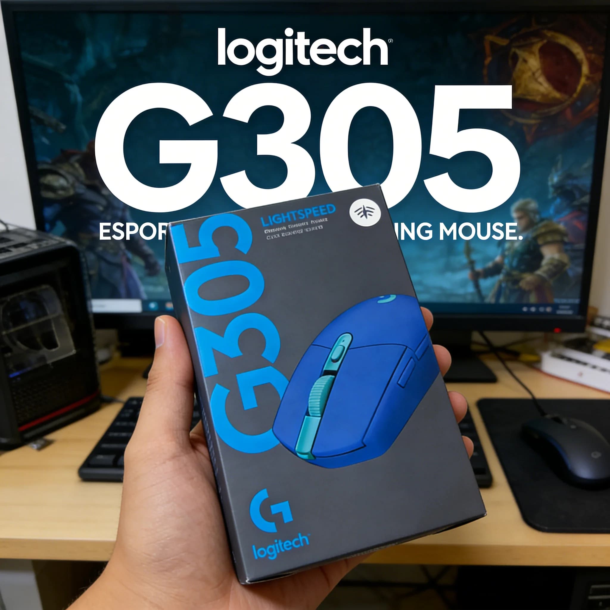 G305 Wireless Gaming Mouse 12000 DPI HERO Sensor 6 Programmable Keys 250h Battery Life Lightweight with LIGHTSPEED Tech