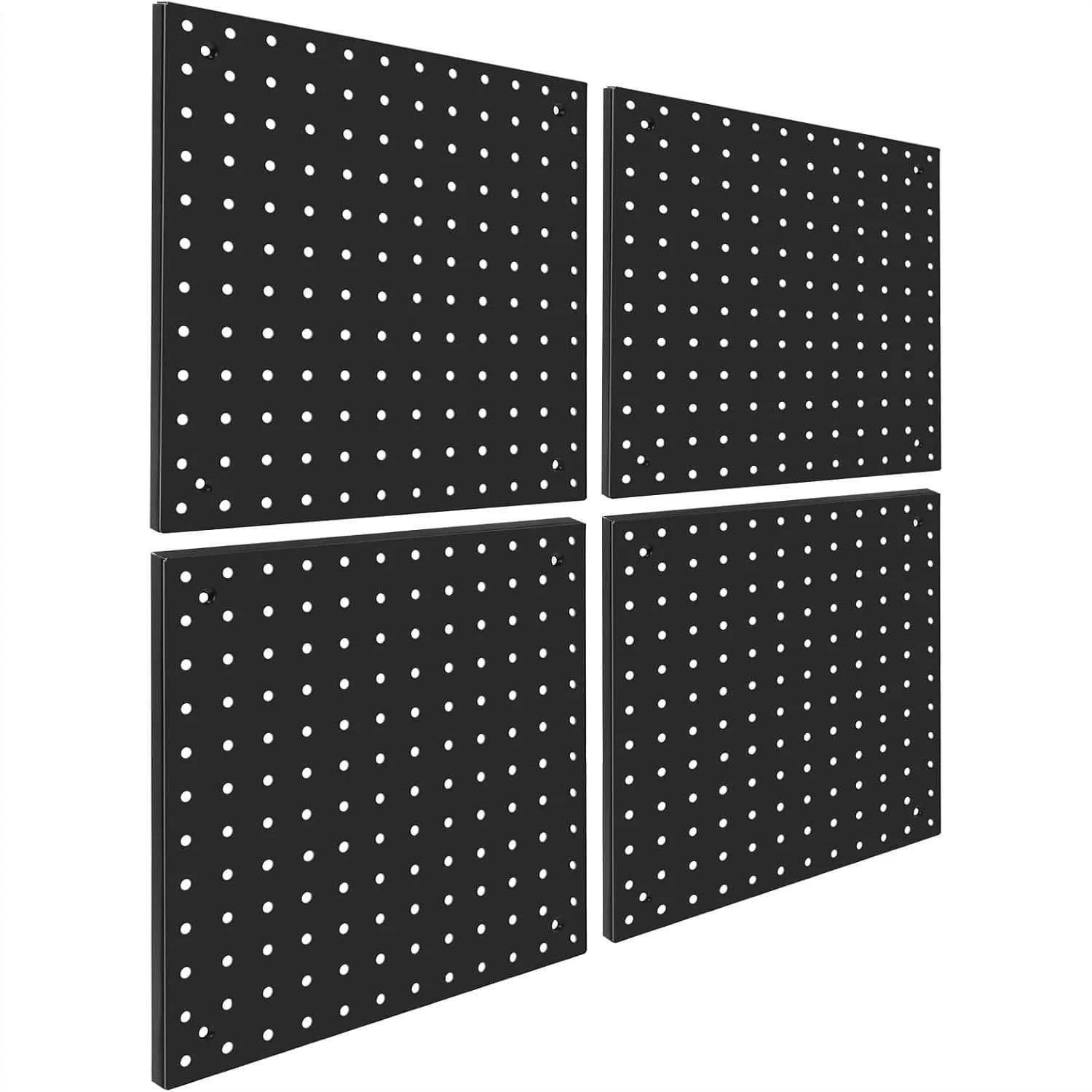 Pannello Forato in Acciaio, Confezione da 4, 12x12, per Organizzazione Attrezzi da Garage, con Ganci