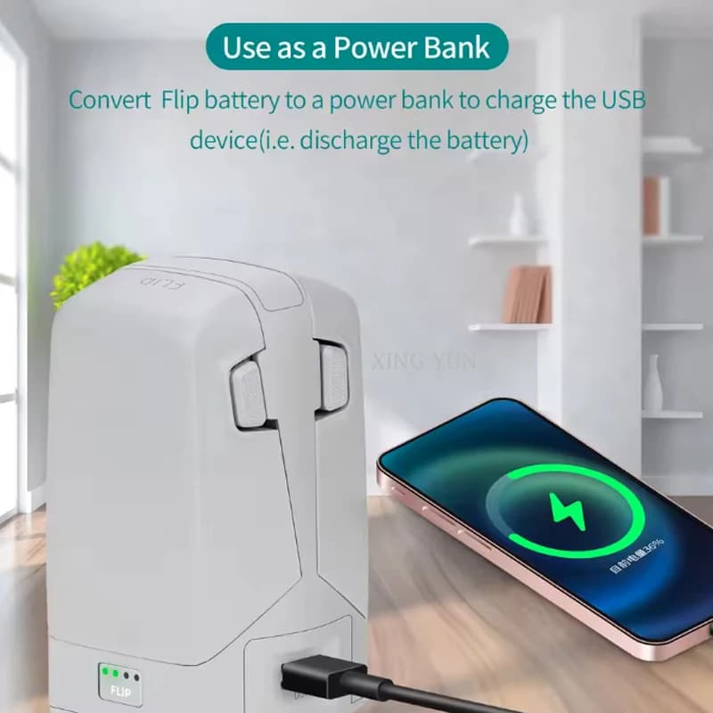 Hub di ricarica della batteria a 2 vie per caricabatterie rapido DJI Flip Power Bank verticale Butler Manager per accessori DJI Flip Drone