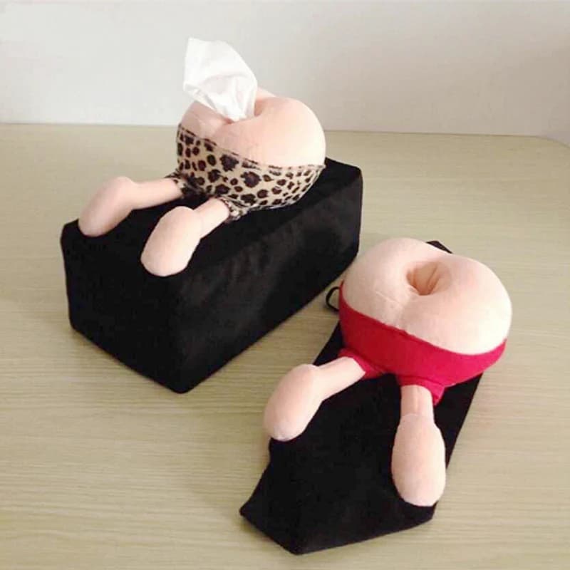 Creative funny ass box of handkerchief cover napkin case paper box removable decorations for home car accessory room