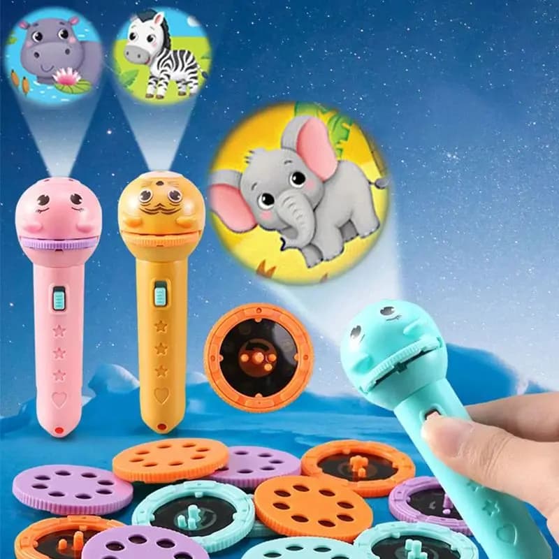 Torcia Proiettore per bambini Libro di fiabe per bambini che dorme Torcia Lampada Giocattolo Giocattolo per l'educazione precoce Regalo di Natale per le vacanze Giocattolo illuminato