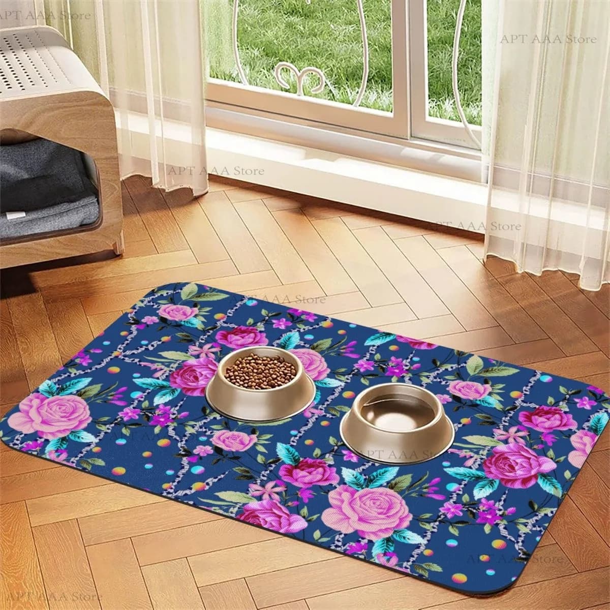 Tappetino per mangiatoia per animali domestici per cani e gatti Beauty Rose Tappetino per cibo per gatti in silicone sottile per gatti Tovaglietta per gatti