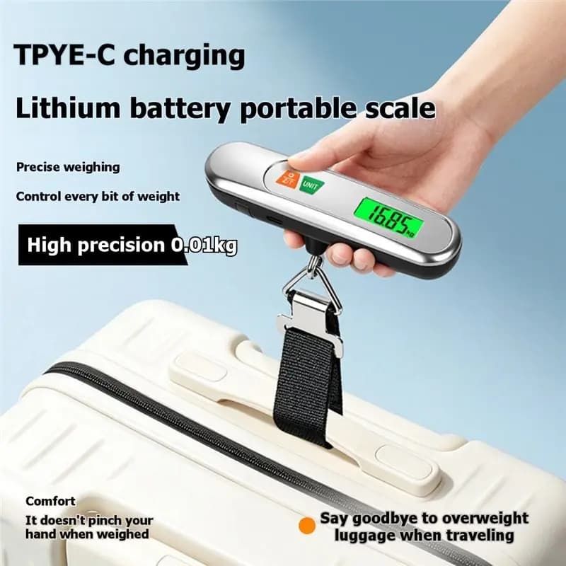 [HOT!A34R】 Handheld Electronic Digital Scale Rechargeable Portable High-Precision 0.5-50KG For Express Delivery And Luggage