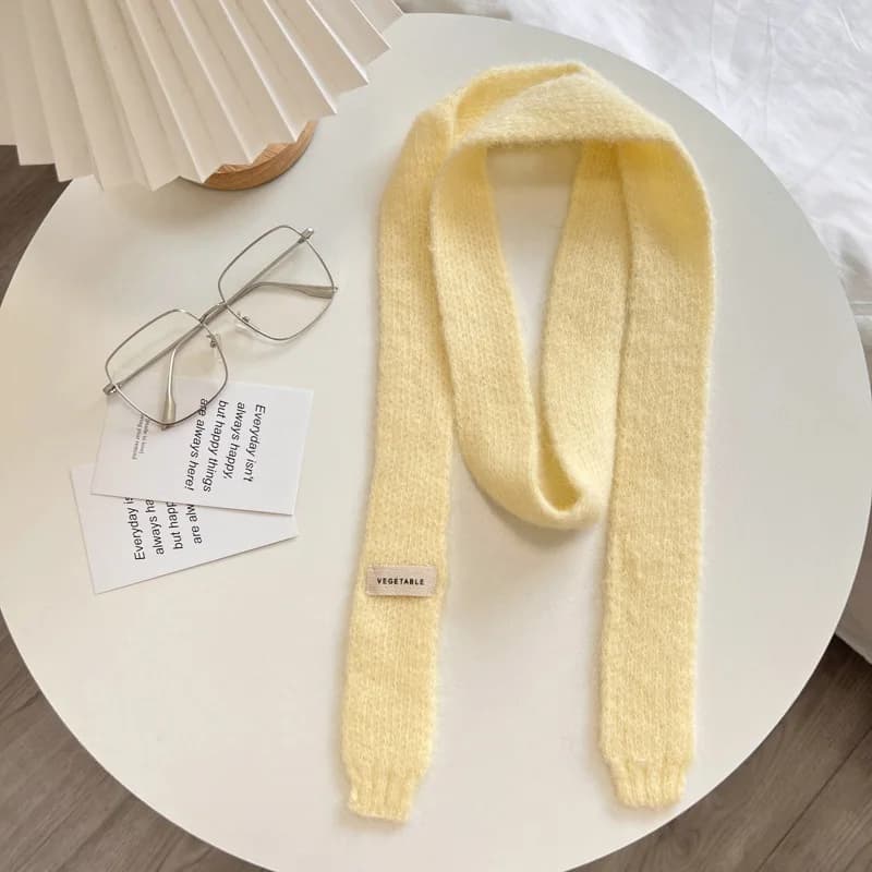Sciarpe lavorate a maglia Sciarpa sottile stile coreano Sciarpa lunga in peluche alla moda Sciarpa da ragazza Y2K in finta pelliccia di visone da donna per il caldo