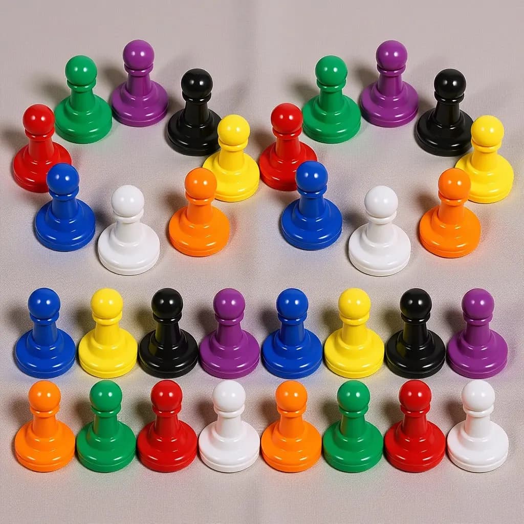 Set di 32 Pezzi Multicolore in Plastica per Scacchi, Piccoli Segnapunti per Gioco degli Scacchi Volanti, Pezzi Colorati per Divertimento in Festa