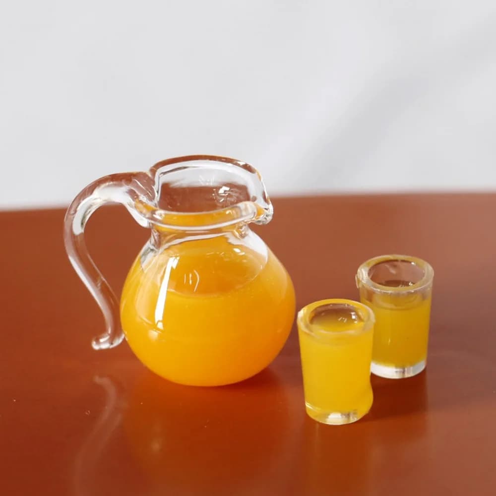 Resin Orange Juice Doll Accessories 1/12 Scale Drinks Jug Cup Mini Doll Accessories Simulation Miniature Drinking Model