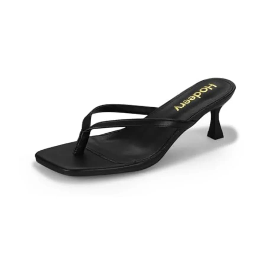 Sandali da donna con tacco a spillo, infradito con punta quadrata aperta, tacco basso 2.5 pollici, slip-on sexy, eleganti per il tempo libero
