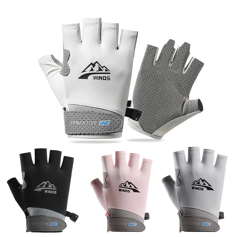 Guanti da Ciclismo Traspiranti Mezze Dita - Guanti Antiscivolo per Mountain Bike Uomo Donna, Guanti Leggeri per Fitness e Allenamento