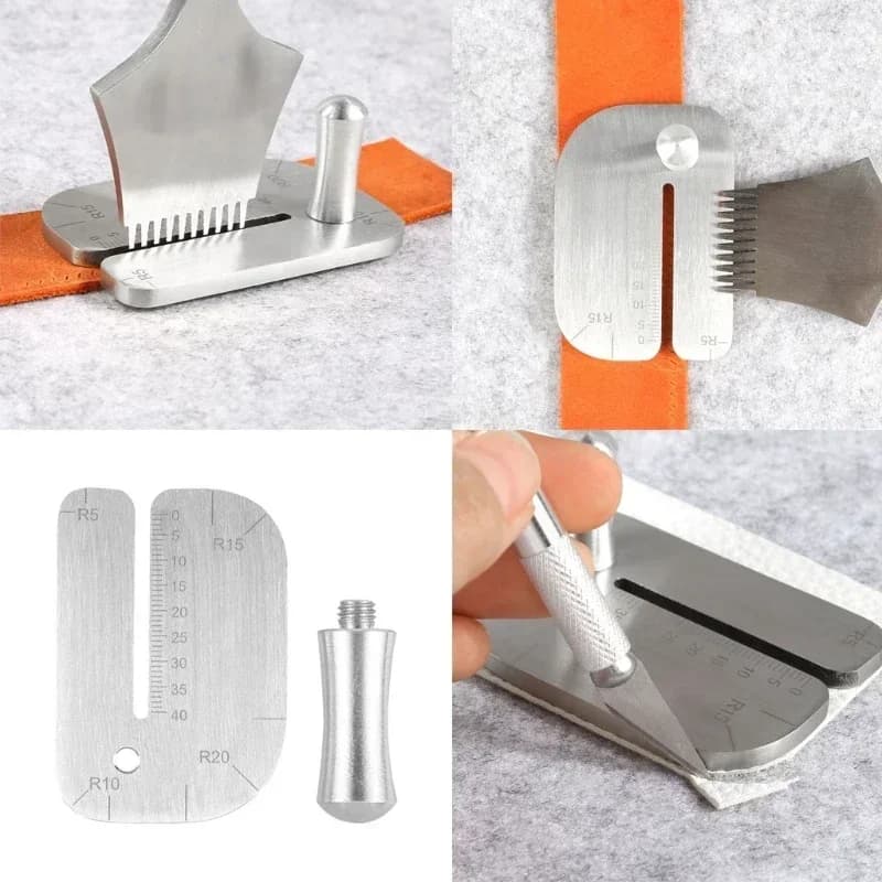 Scheda di trazione in pelle Righello da taglio pratico fai-da-te Utensili manuali in acciaio inossidabile Accessori ausiliari per taglio pelle Ausiliario