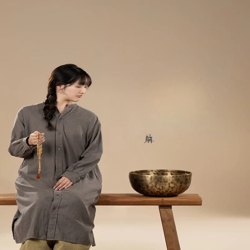 If there is sound manual sound therapy, meditation meditation healing sound bowl copper bowl ornament, full moon singing bowl