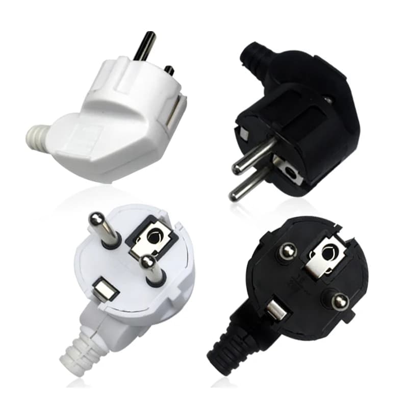 Adattatore Spina EU 250V 16A Maschio, Presa Schuko Ricablabile, Connettore Elettrico 4.8 Euro per Cavo di Prolunga