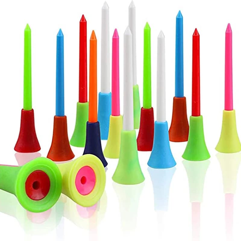 100 Pezzi di Tee da Golf di Alta Qualità, Colori Misti, 83mm, in Plastica Durevole con Parte Superiore Imbottita in Gomma, Accessori per Golf
