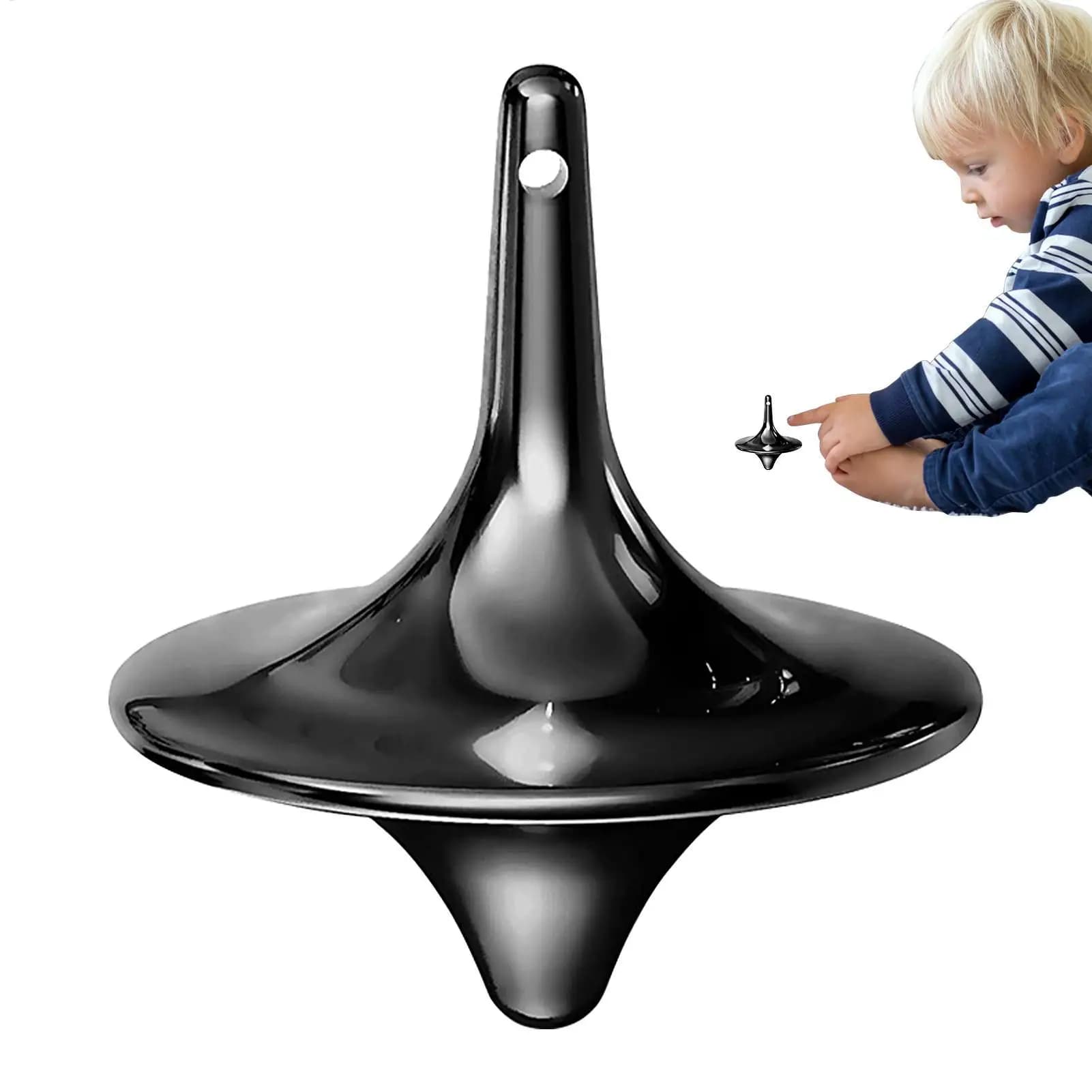 Giroscopio in Metallo Argento, Mini Giocattolo Antistress da Dito, Giroscopio Ciclonico Portatile per Bambini