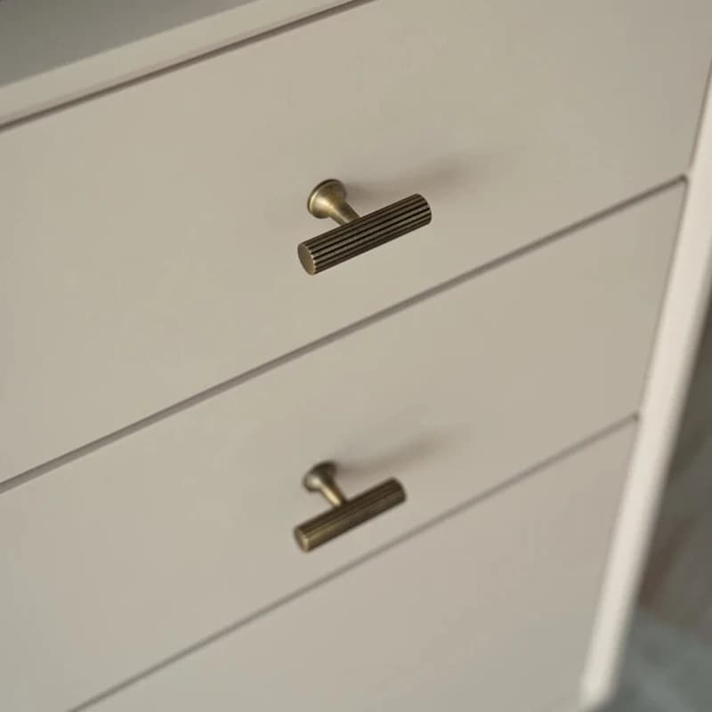 Maniglia a T in ottone massiccio anticato, lunga, a coste, per armadi da camera da letto, mobili da cucina e cassetti, colore bronzo