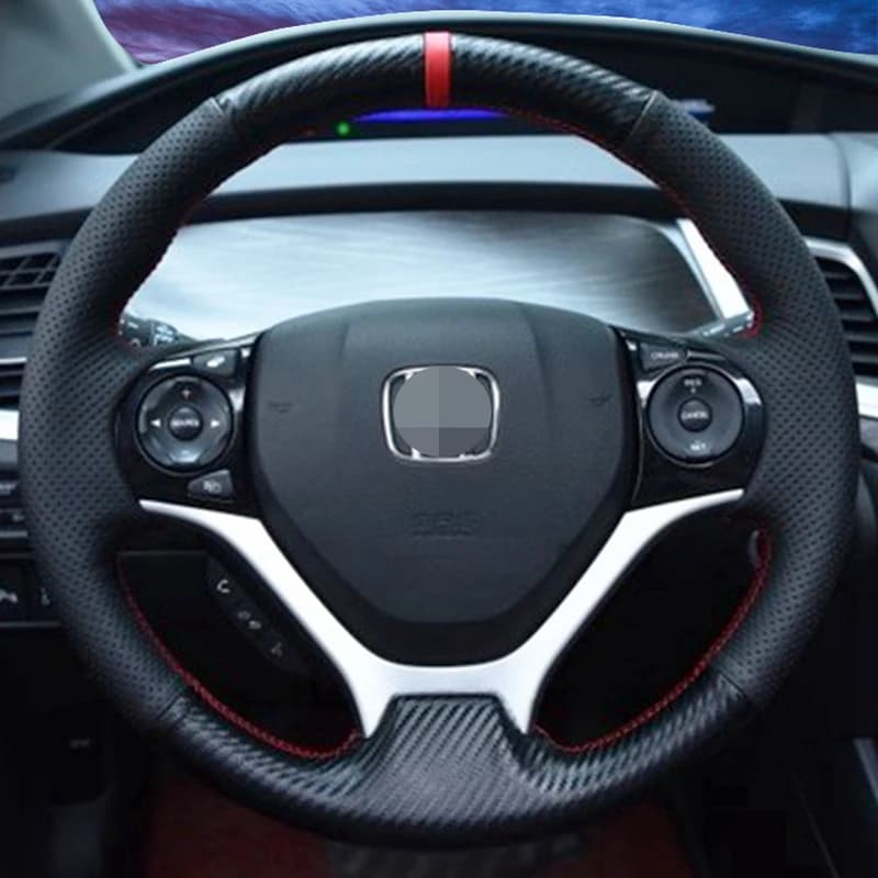 Personalizza il coprivolante per accessori auto in vera pelle fai-da-te per Honda Civic Civic 9 2012 2013 2014 2015 interni auto