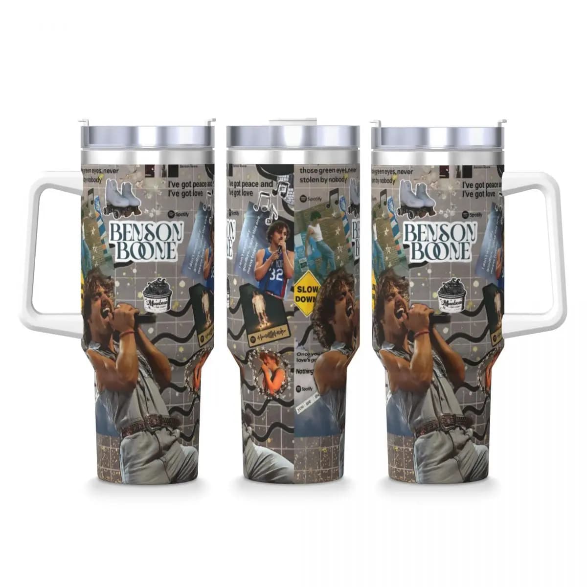Benson Boone Tumbler Bottiglia d'acqua fredda e calda Mantieni il calore Tazze termiche in acciaio inossidabile Design Tazze per auto da campeggio