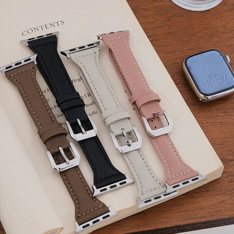 Cinturino in pelle sottile per cinturino Apple Watch S11 42mm 46mm 44mm 40mm 41mm 45mm Ultra 2-3 49mm Bracciale apple watch 10 9 8 7 se 5 4 6