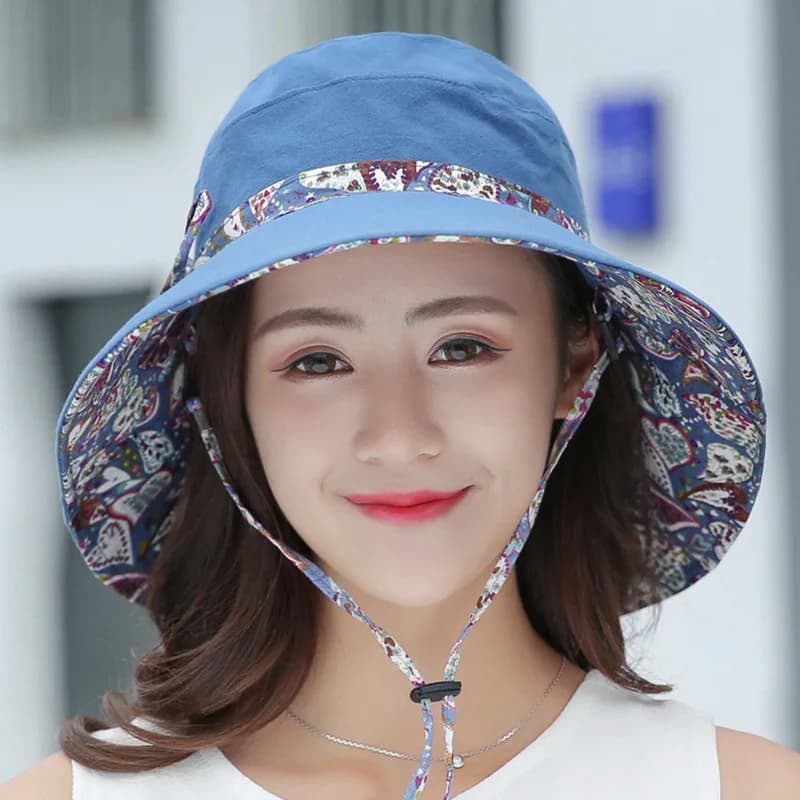 Cappello da pescatore, cappello da protezione solare coreano da donna Panama, cappello da spiaggia, cappello traspirante antivento, cappelli da viaggio da donna S67