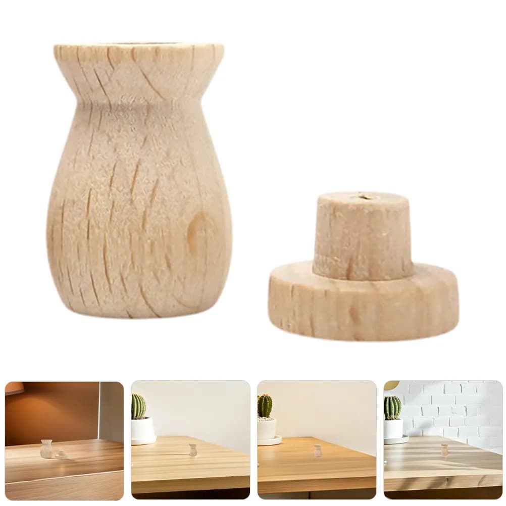 Set di 3 Diffusori in Legno di Faggio, Bottiglia Naturale per Oli Essenziali, Adatta per Casa, Ufficio, Auto, Yoga