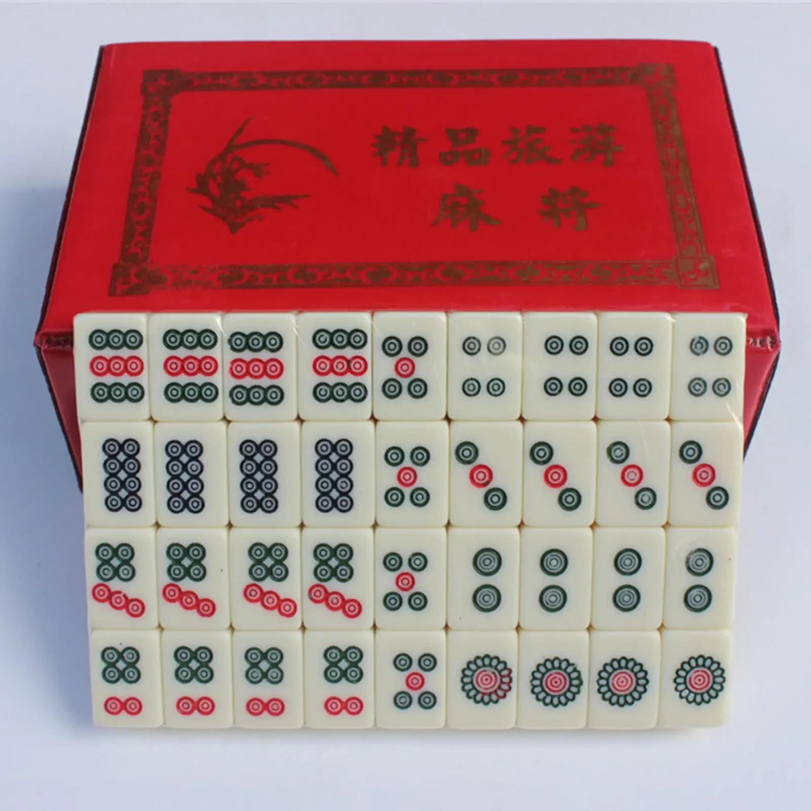 Set da Mahjong da Viaggio Professionale in Melamina, Kit Completo di Tessere per Serate di Gioco