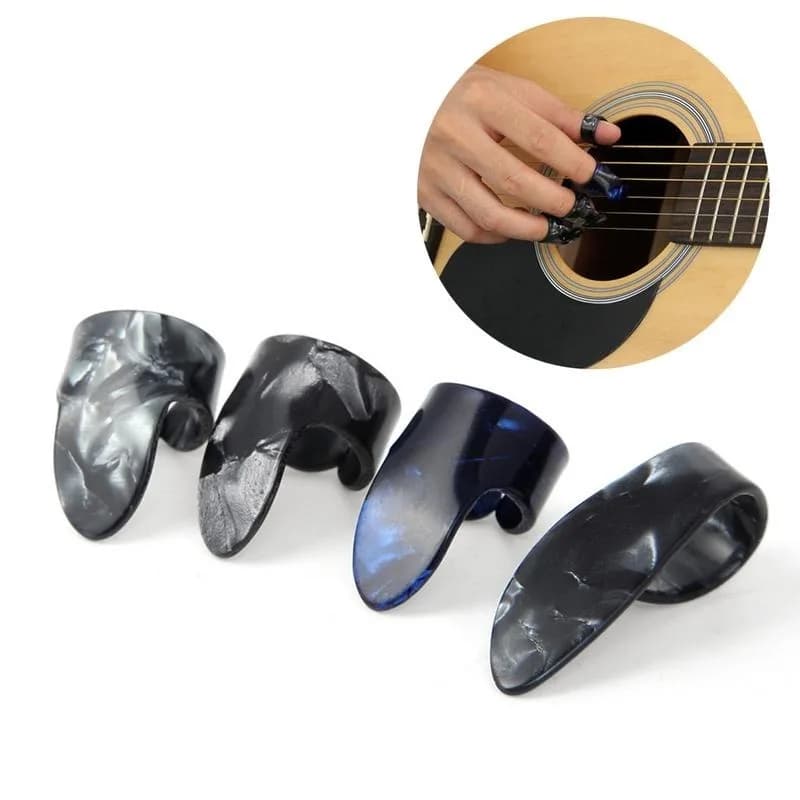 3 dita + 1 pollice chitarra acustica per unghie Pick celluloide intermedio Thumb Pick plettri guaina per basso elettrico acustico Guitarra