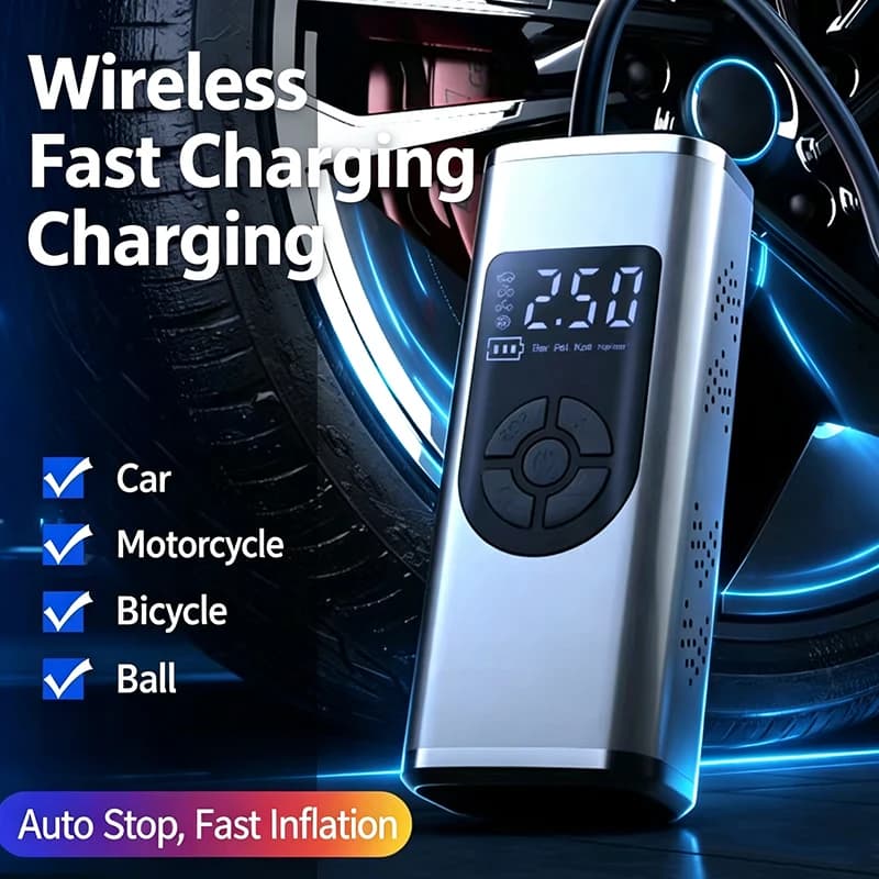 MQHS Wireless Portable Tire Rechargeable Inflator Air Compressor 150 PSI Electric Air Pump for Bicycle Bikes Motorcycles Balls