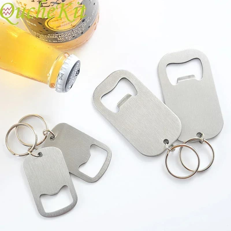 Portachiavi apribottiglie per birra portatile in acciaio inossidabile vino soda apribottiglie in vetro mini portachiavi catena apribottiglie per birra