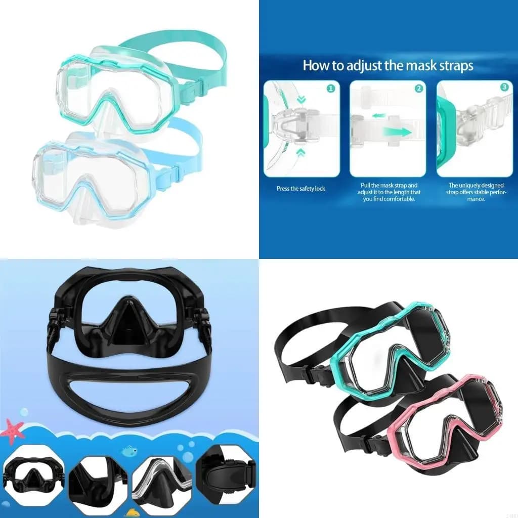 Children's swimming glasses 2 pieces Water resistant swim glasses with wide view with adjustable strap for for