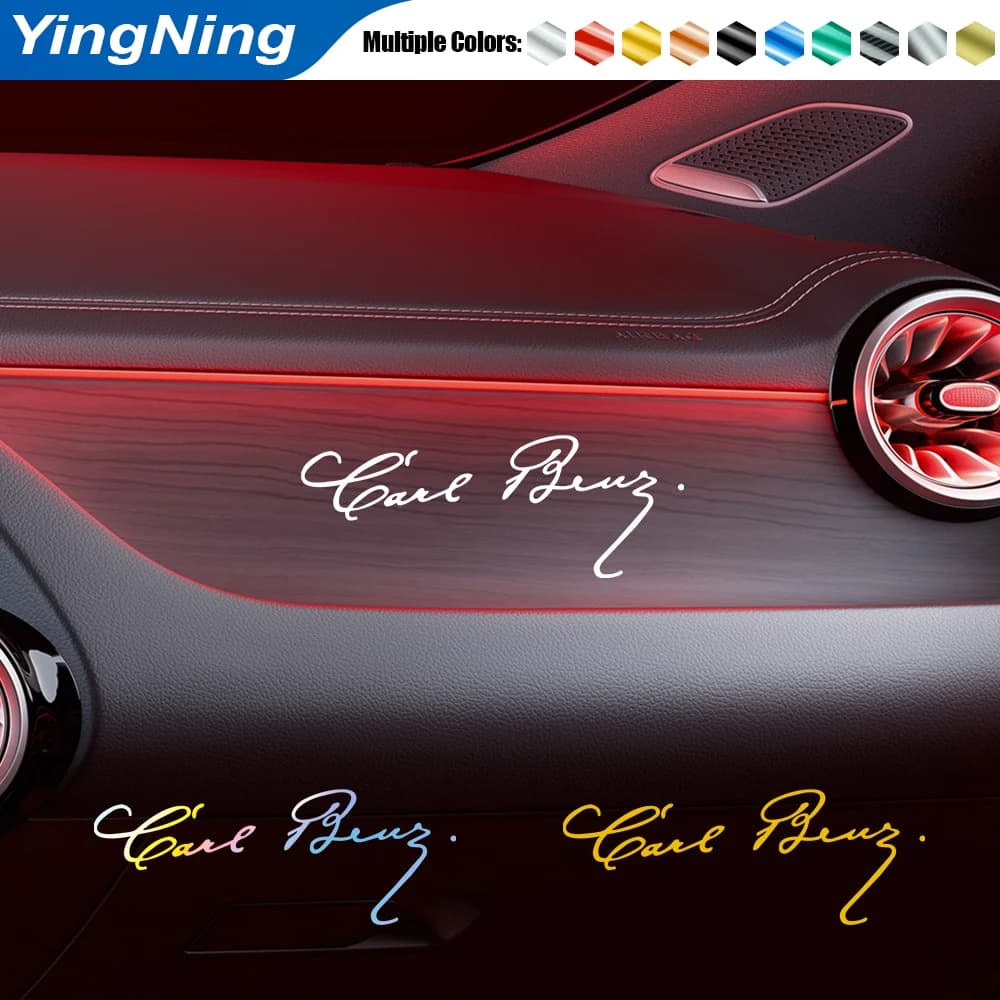 Reflective Car Sticker For Mercedes AMG A C E S CLA CLS GLA GLC GLE R G M Class Signature Karl Friedrich Benz Signed Vinyl Decal