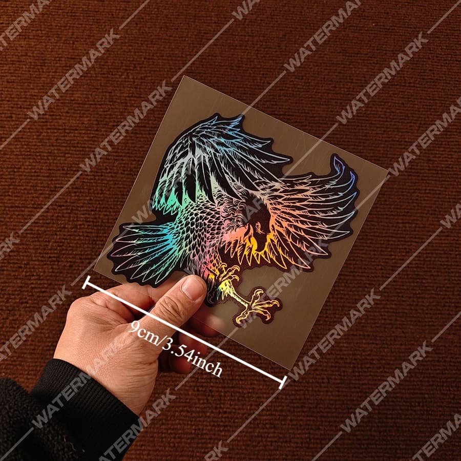 1Pc Holographic Eagle Sticker Waterproof Vinyl Decal Majestic Eagle Design for Motorcycle Car Body Laptop Decor