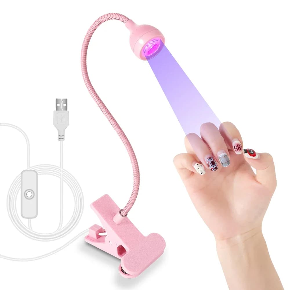 UV LED Lamp for Drying Gel Nail Polish, Mini USB Portable Lamp Flexible Desk for Manicure and Salone