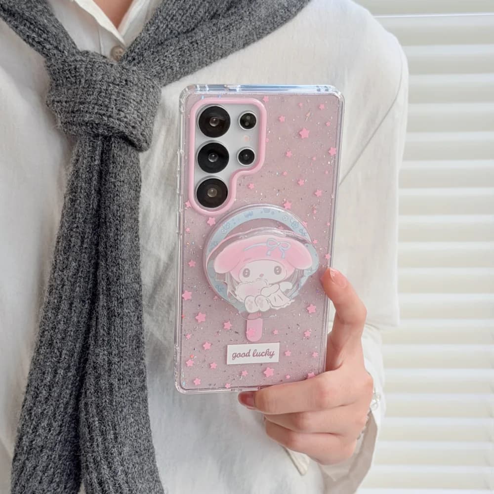 Magnetic Phone Case Magsafe with Star Sky and Jade Guigou Leti for Samsung Galaxy S26 Ultra S25 S24 Plus S23 with Integrated Support