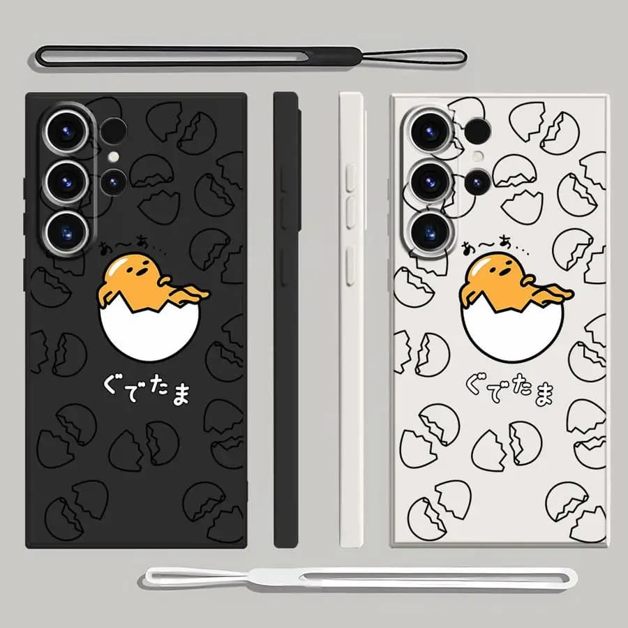 Phone Case for Samsung Galaxy S21 S22 Ultra S25 S23 S24 S20 FE S25 Plus Note 20 TPU Ultra Soft Cute Gudetama