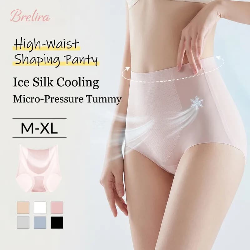 Brelira Seamless High Waist Ice Silk Quick-Drying Panties Underwear Ladies Summer Ultra-Thin Panties Women Fitness Briefs
