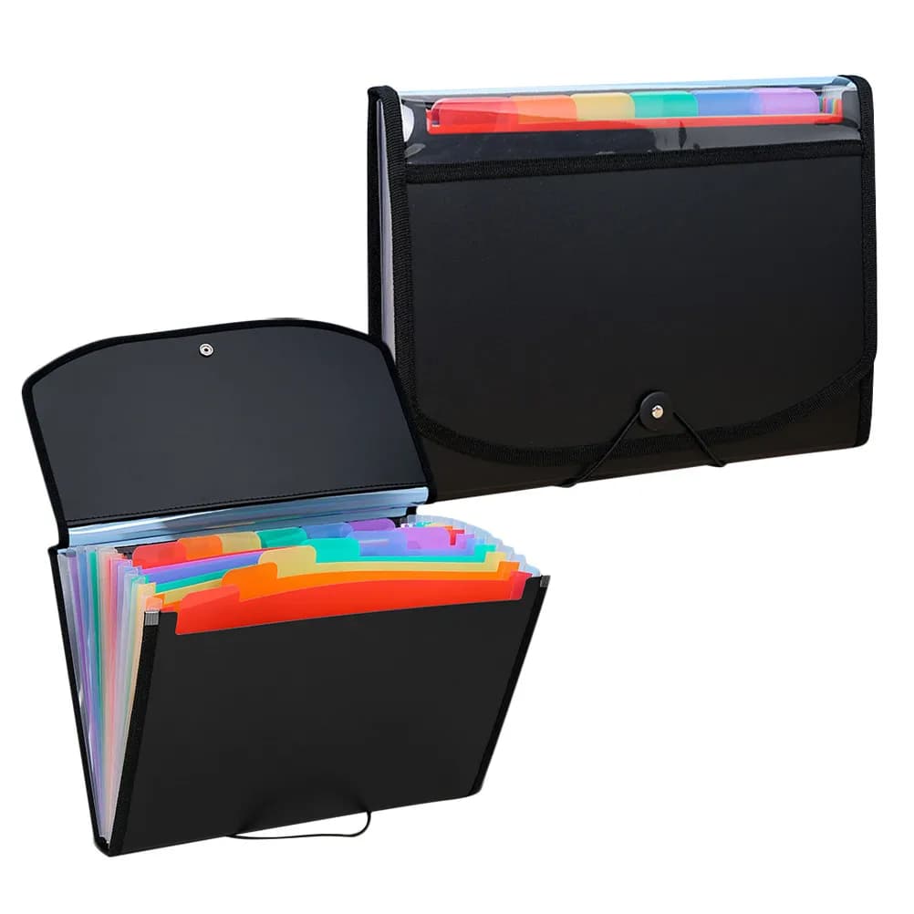 2 Pezzi Portadocumenti Espandibile in PVC Design a Fisarmonica, Organizzatore Multistrato per Documenti, Ricevute, Biglietti da Visita, Biglietti, Ufficio
