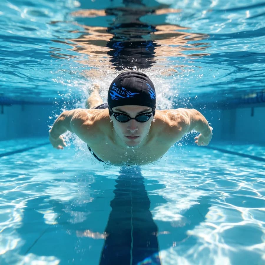 Trendy Flame Cartoon Print Swim Cap for Adults, Extra Large and Loose Fit, Designed for Hot Spring Swimming
