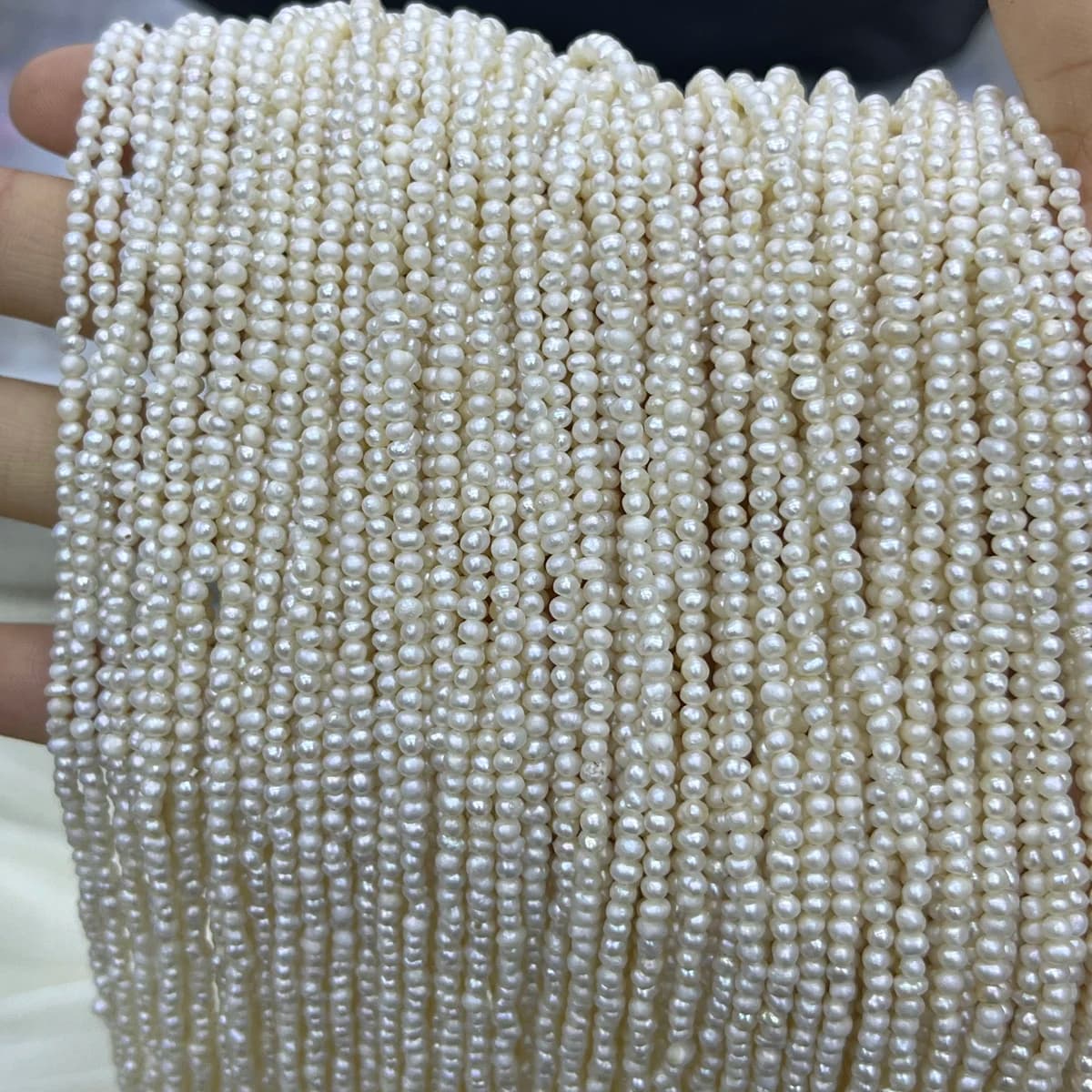 1.8-2mm AA Acqua dolce naturale Piccola perla vicina rotonda Perla isolata Gioielli Crea collana fai da te Bracciale Accessori Matrimonio Donna