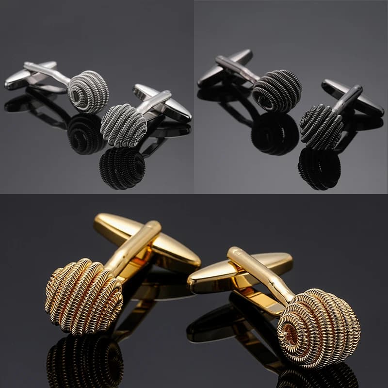 Men's French shirt cufflinks copper material steel wire ball shaped cufflinks fashionable clothing accessories wholesale
