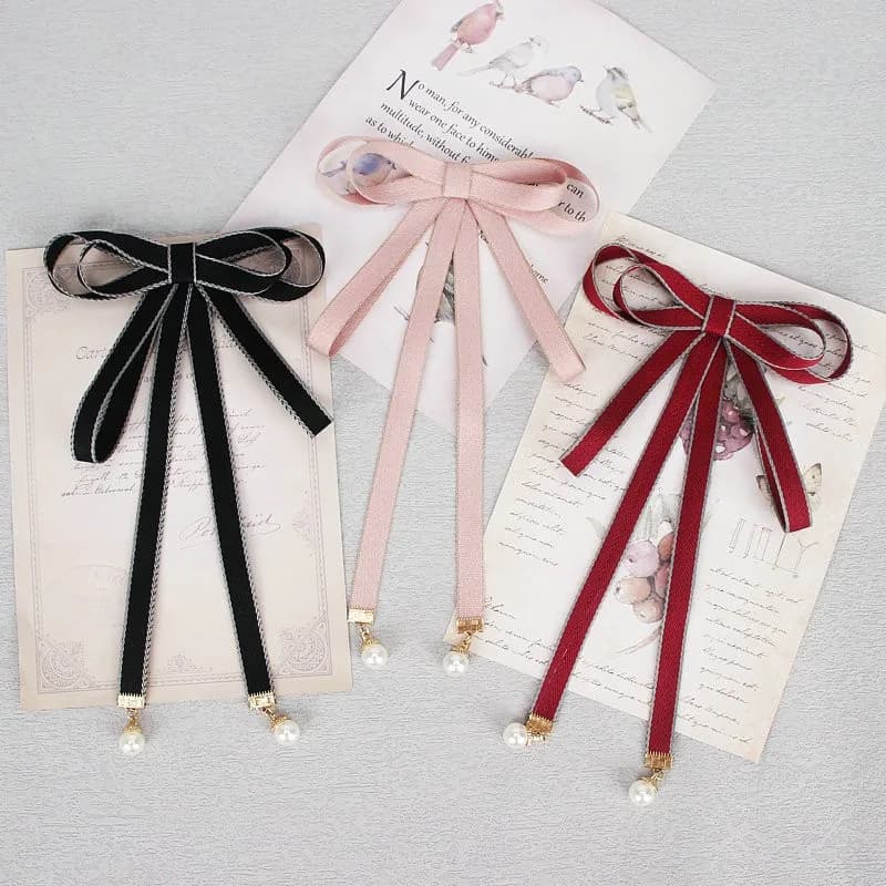 Sweet Lady spilla a nastro colorato papillon donna farfalla Pin k rosso nero blu femminile College School Girl Pin Shirt accessorio