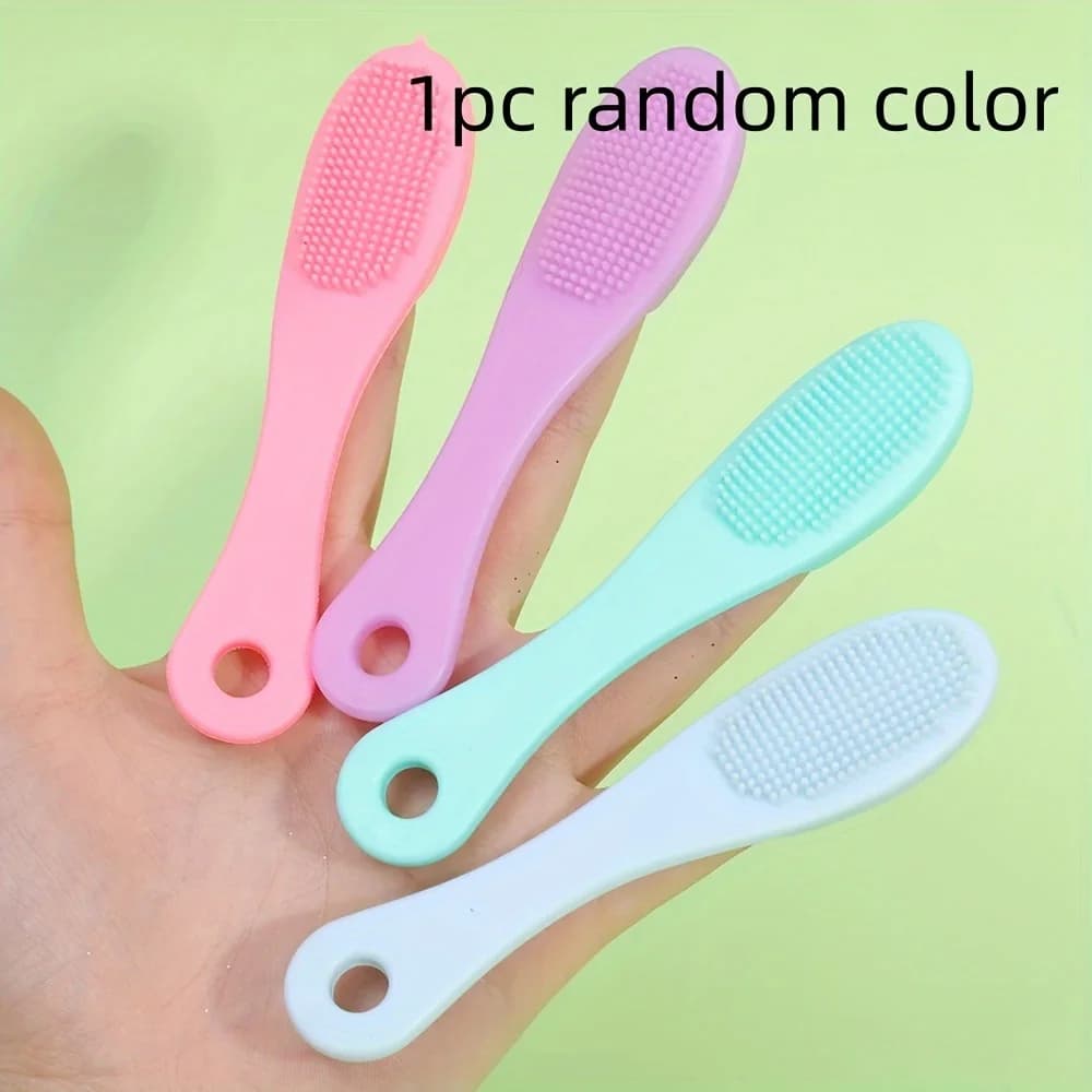 1pcs random color Silicone Nose Brush Facial Pore Cleaner Portable Blackhead Double-sided Massage Brushes Beauty Cleaning Tool