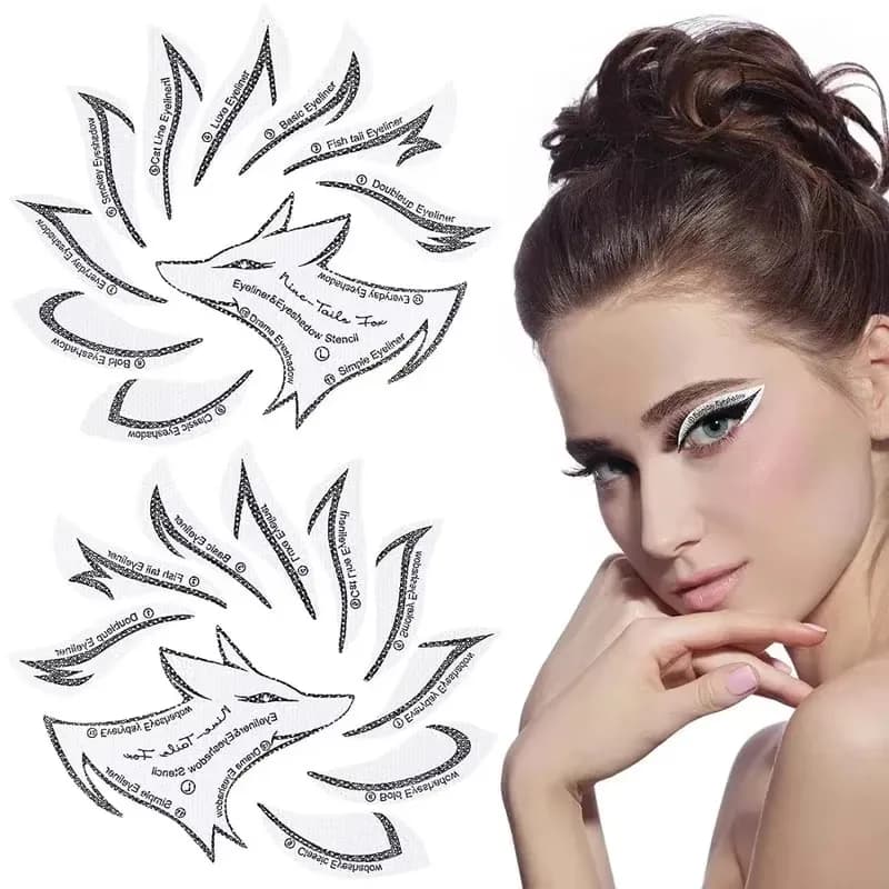 1-6bag Eyebrows Eye Shadow Makeup Template Tool Eye Makeup Stencils Set Eyeliner Template Shaping Tools Styling Drawing Guide