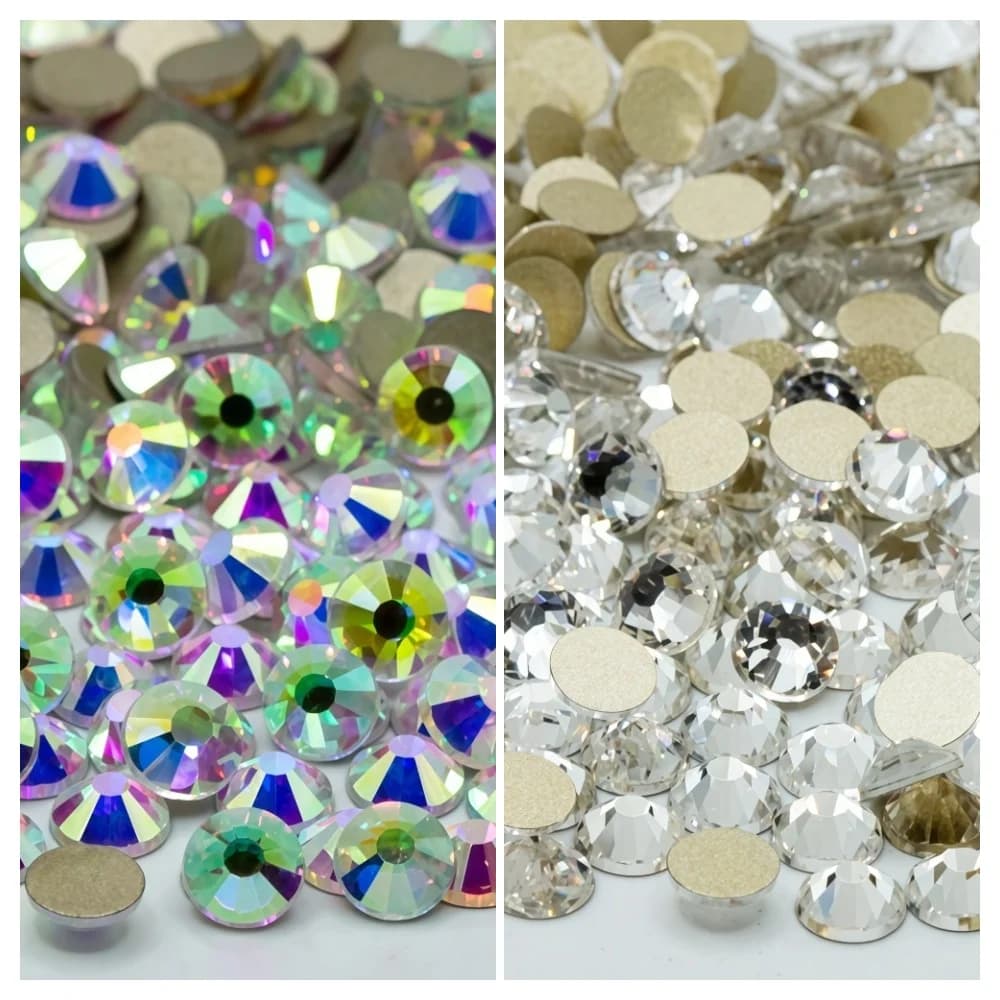 Top Glitter Crystal AB SS3-SS50 Non Hot Fix FlatBack Cucito e tessuto Indumento Decorazioni per nail art nail art