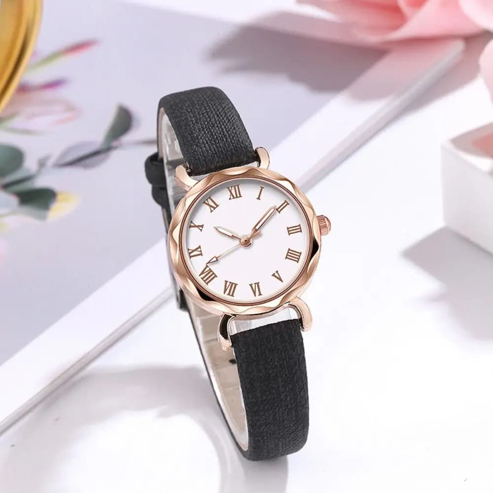 Orologio da Donna in Pelle con Numeri Romani, Quadrante Piccolo a Rombo, Stile Preppy Casual, Semplice e alla Moda, Orologio da Polso al Quarzo, Elegante Regalo per Signore