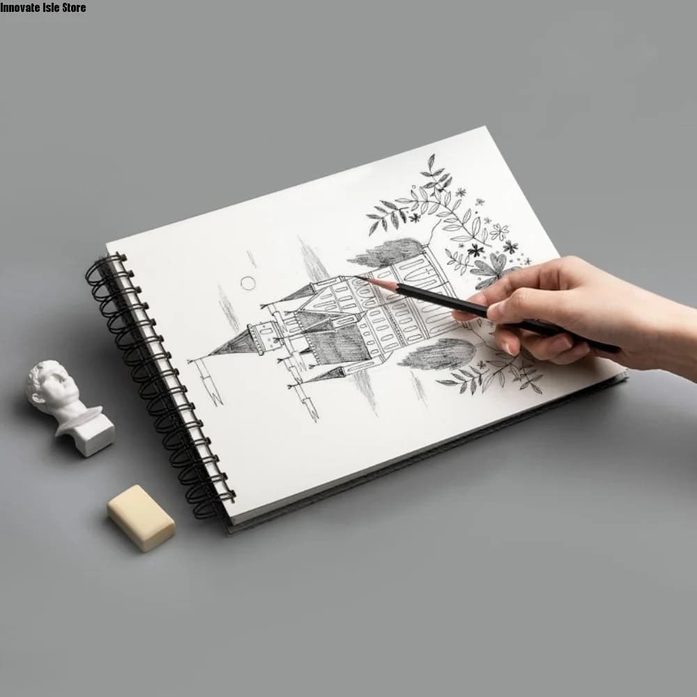 Up Turning Loose-Leaf Sketchbook A4 A5 A6 8K 16K Taking Notes Hand Ledger Diary Journal Sketch Paper Book Learning Supplies
