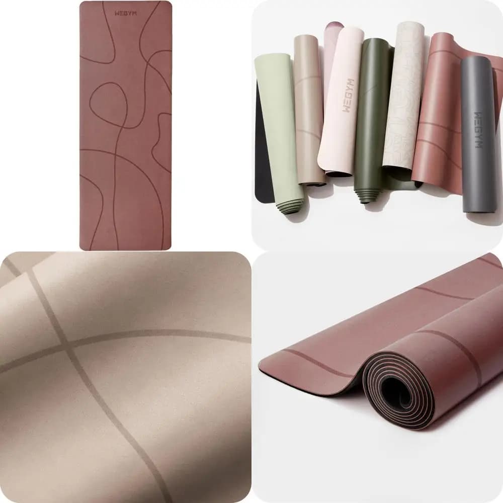 4 mm anti-slip polyurethane suede padded yoga mat for exercises, pilates and home workouts with shoulder strap