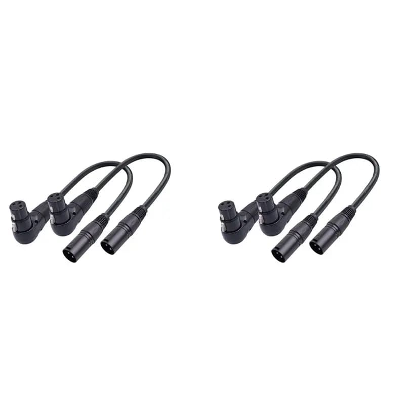 (Offerta Lampo) Cavo Audio Microfonico XLR a 3 Pin da Maschio ad Angolo Retto a Femmina, 4 Pezzi, Cavo XLR Femmina a XLR Maschio Dritto a 90 Gradi