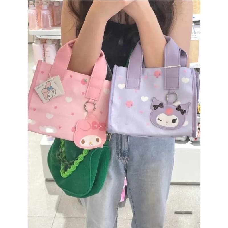 Nuova Borsa Termica Quadrata per il Pranzo con Personaggi Anime Cartoon: Cinnamon Roll, Kurome, My Melody, Cane dalle Grandi Orecchie - Portatile, Idea Regalo per le Vacanze