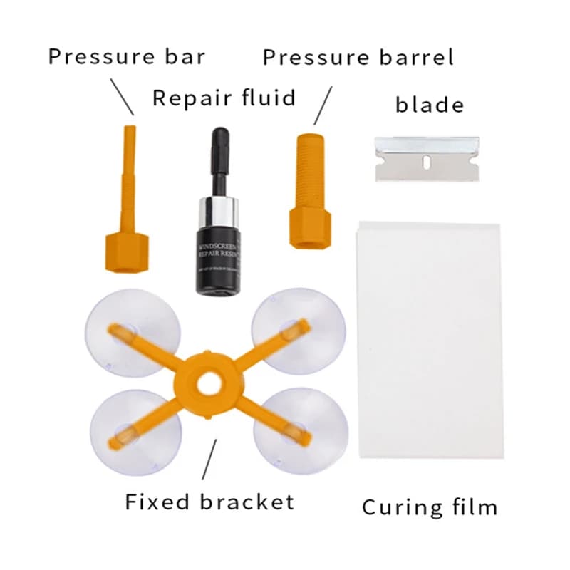 Kit di riparazione del parabrezza Kit di strumenti di riparazione del parabrezza in vetro screpolato per auto a fissaggio rapido Sigillante in resina Lucidatura dello schermo della finestra automatica fai-da-te