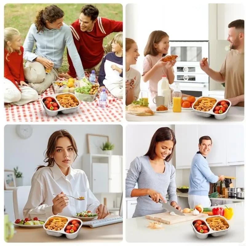 Contenitore per il pranzo professionale in acciaio inossidabile con coperchio stretto per uso in campeggio per ufficio HX6C