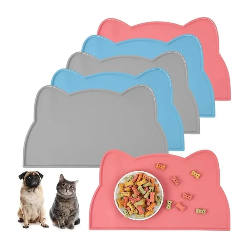 Tappetino per gatti in silicone per uso alimentare Anti-sporco Tappetini per cani e gatti facili da pulire Tappetino antiscivolo impermeabile e a prova di perdite Prodotto per animali domestici